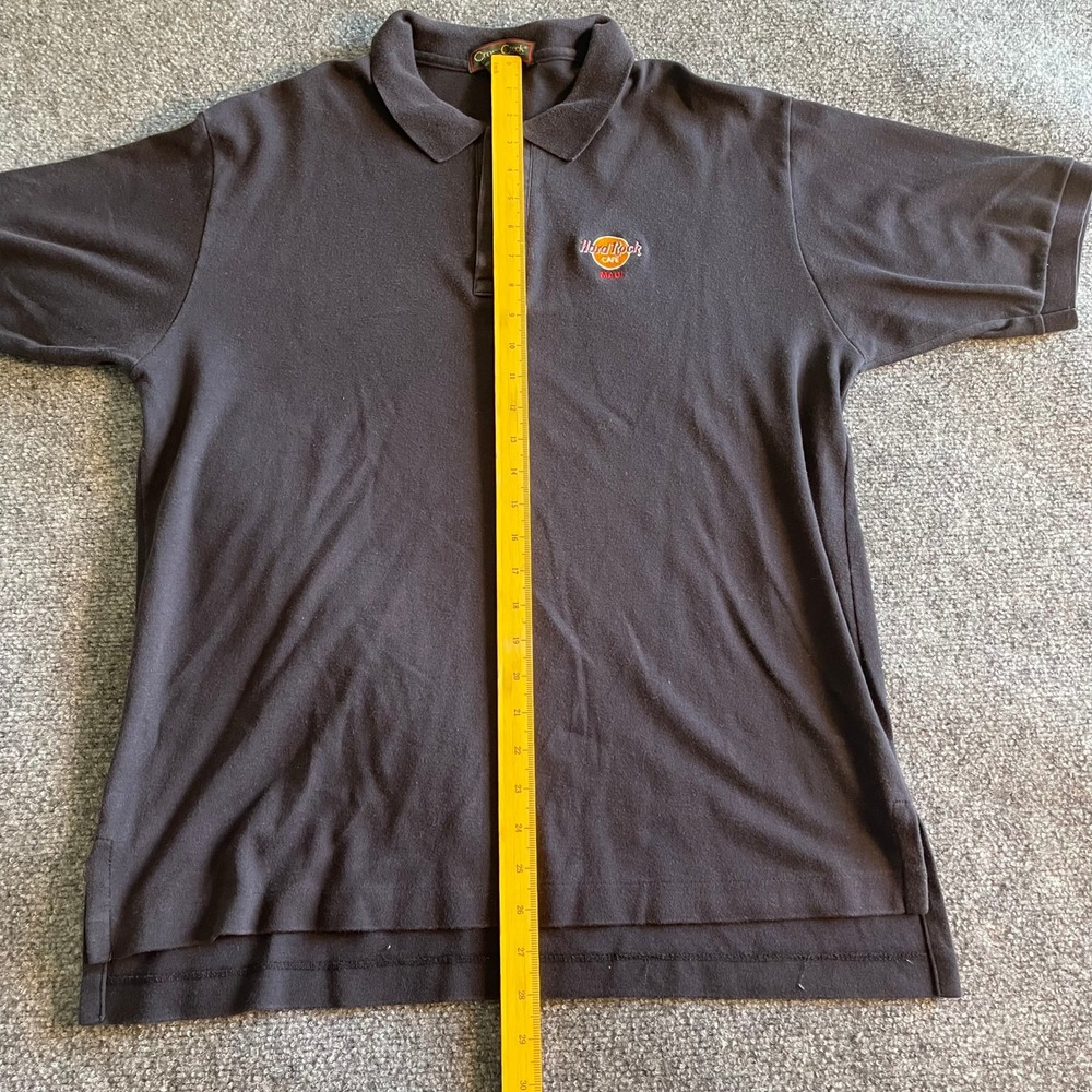 Vintage Hard Rock Cafe Maui Polo‎ Shirt Mens Large Black Cross Creek Made in USA